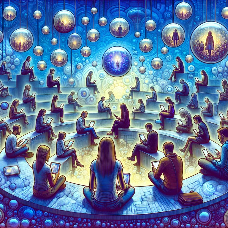 Example of cognitive dissonance at play in echo chambers, where individuals choose information that aligns with their beliefs to reduce psychological discomfort.