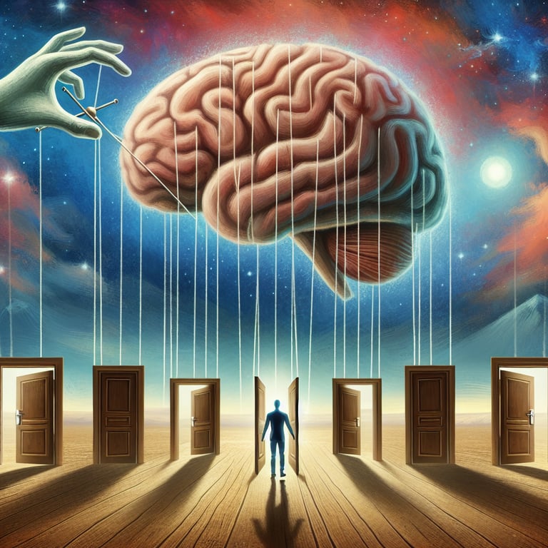 Delve into the neurological mechanisms, such as the basal ganglia and prefrontal cortex, that underpin the illusion of choice.