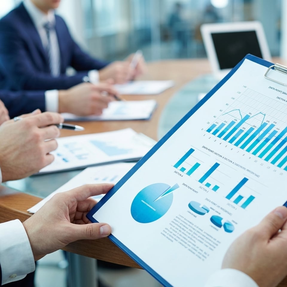 Equipo revisando gráficos para alinear presupuesto y estrategia