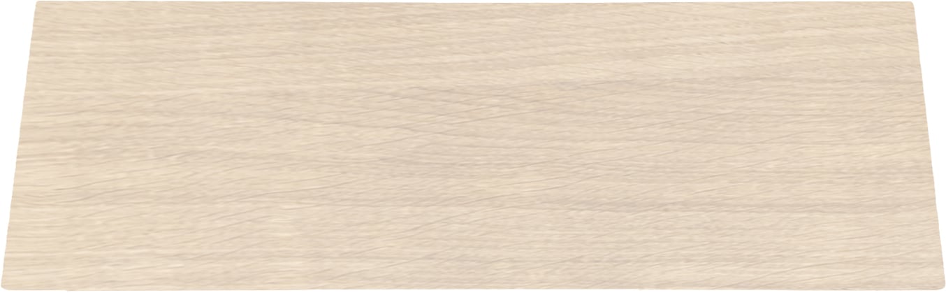 50 x 120 cm, hvitoljet eikefinér