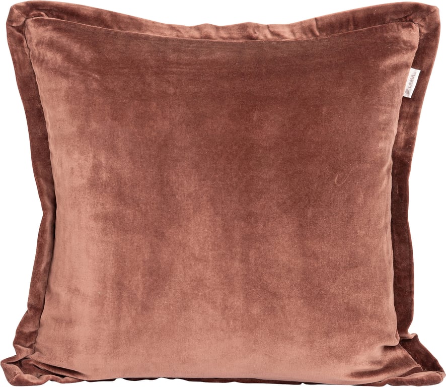 bomullsvelur, marone med flat kant 50x50 cm