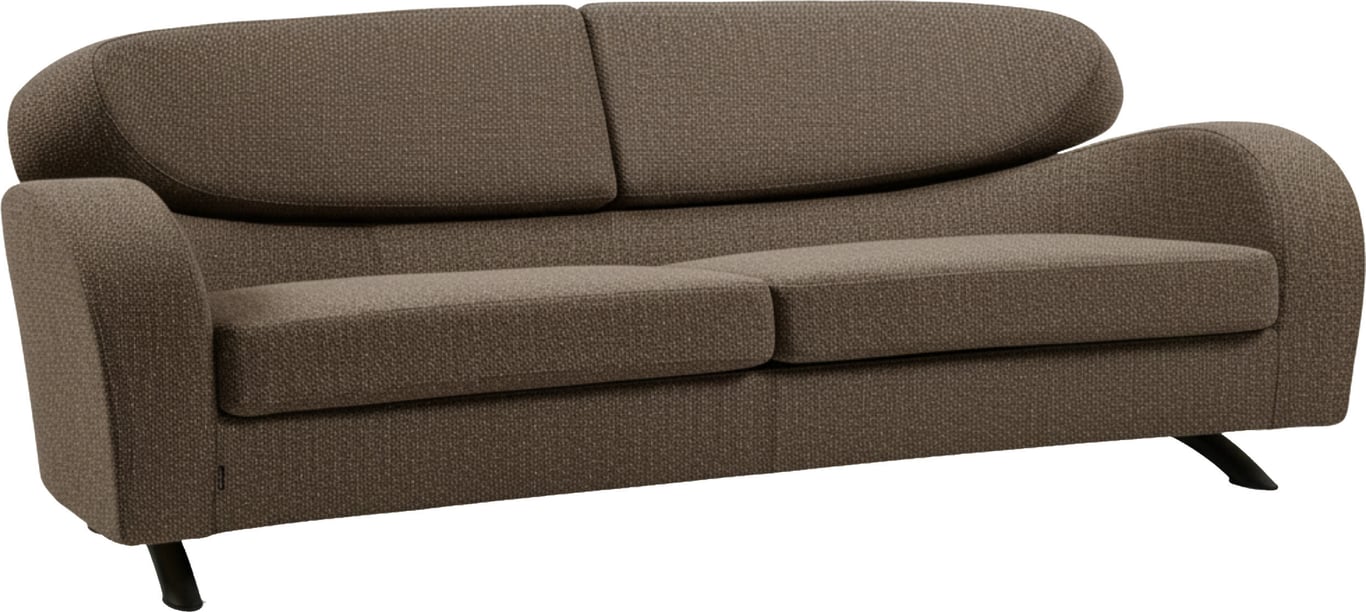 $Bilde av Stream 3-seter (soft komfort, stoff Arn brown, svartlakkerte stålbein)