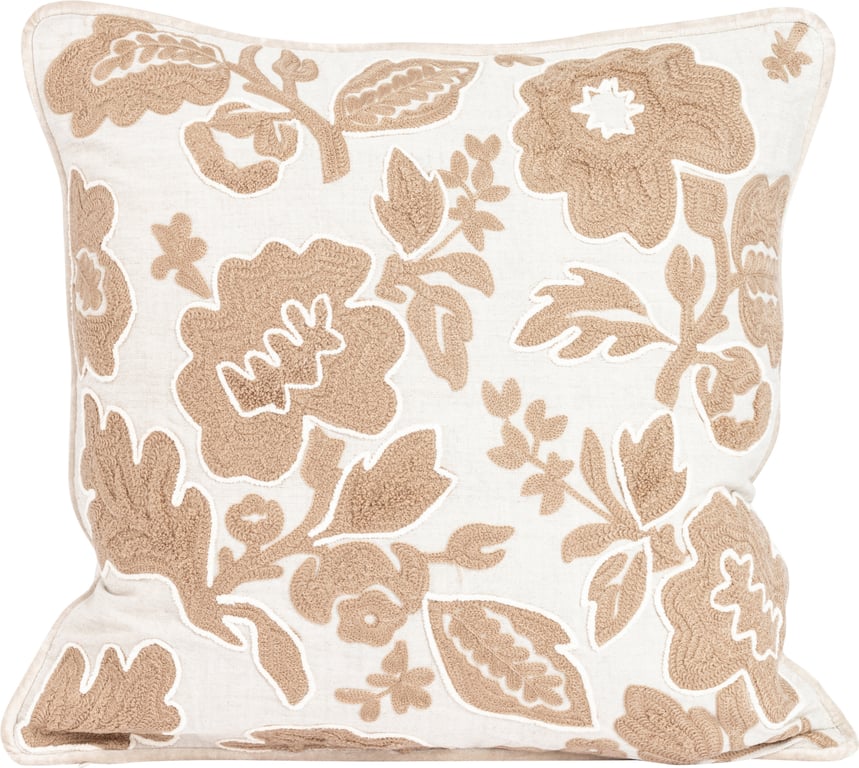 $Bilde av Lama putetrekk (med mørk beige dekor i bomull 50x50 cm)