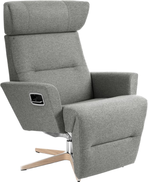 Svingfot ubehandlet eik/alu stoff Sheford light grey