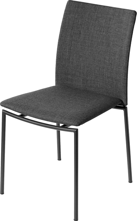 svartlakkert stål, sete i stoffgruppe 1