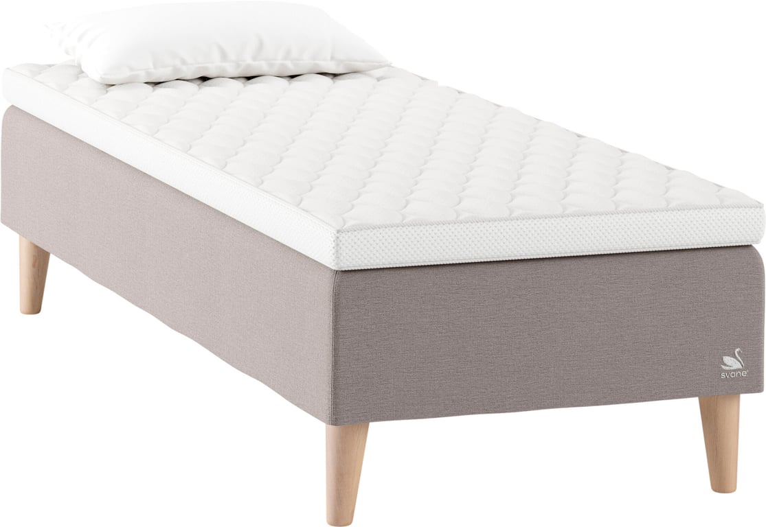 Bilde av Svane® Mila rammeseng 90x200 (Moment Ice Grey, Earth Elastec overmadrass,Cone Oak 19cm ben)