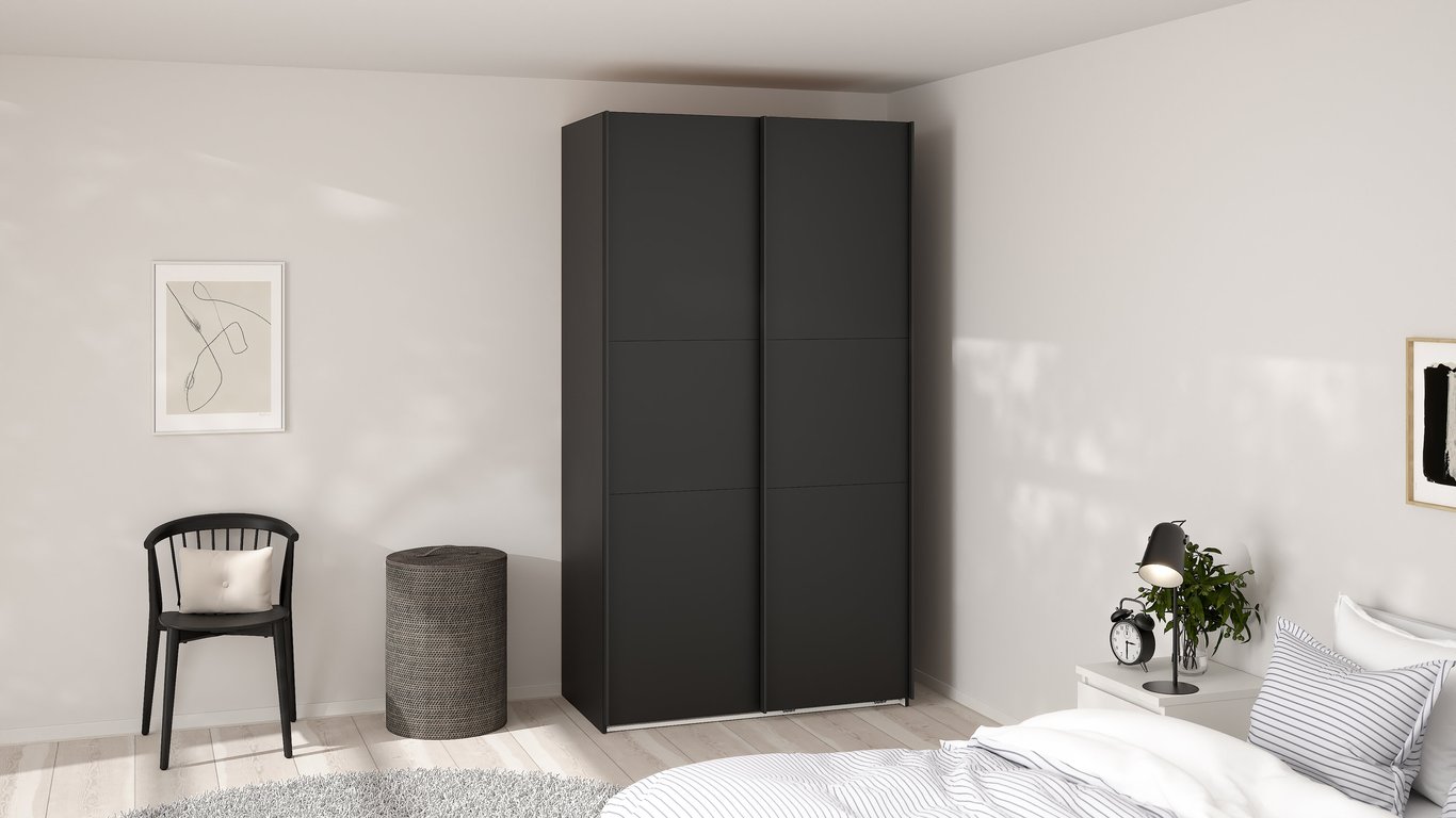 Como skyvedørsgarderobe 120x220cm