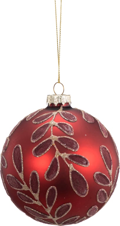 Bilde av Camelia Ornament (Julekule Matt Rød 10x10x10cm Glass)