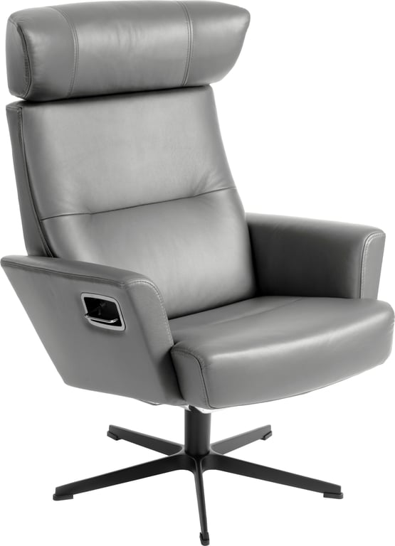 $Bilde av Conform Relieve hvilestol (Nappa gray, svart aluminumsfot med sving)