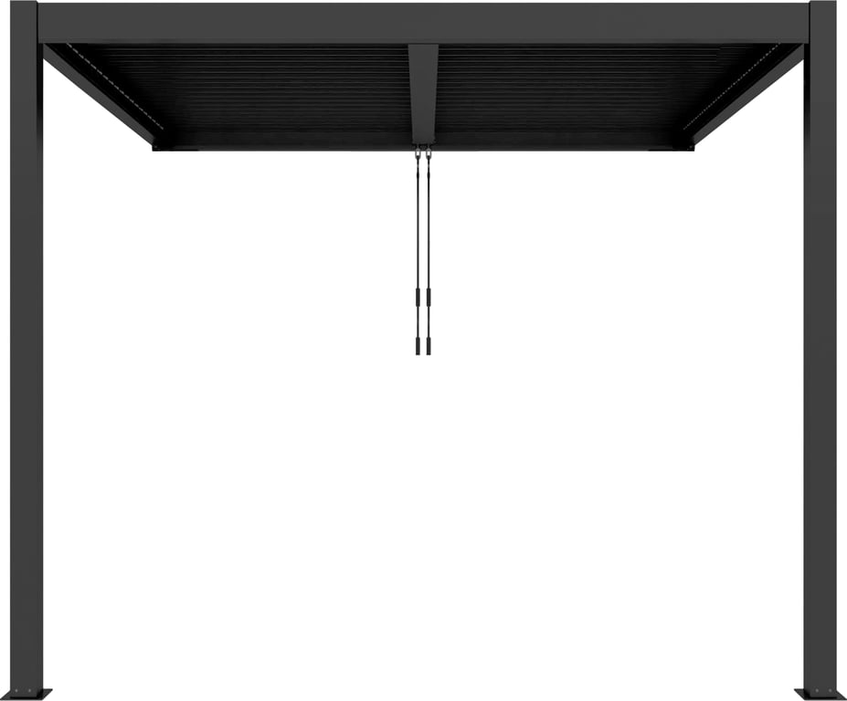 $Bilde av Pergola veggmontert 4x3m m/LED-lys  (H: 230 cm, svart m/tak)