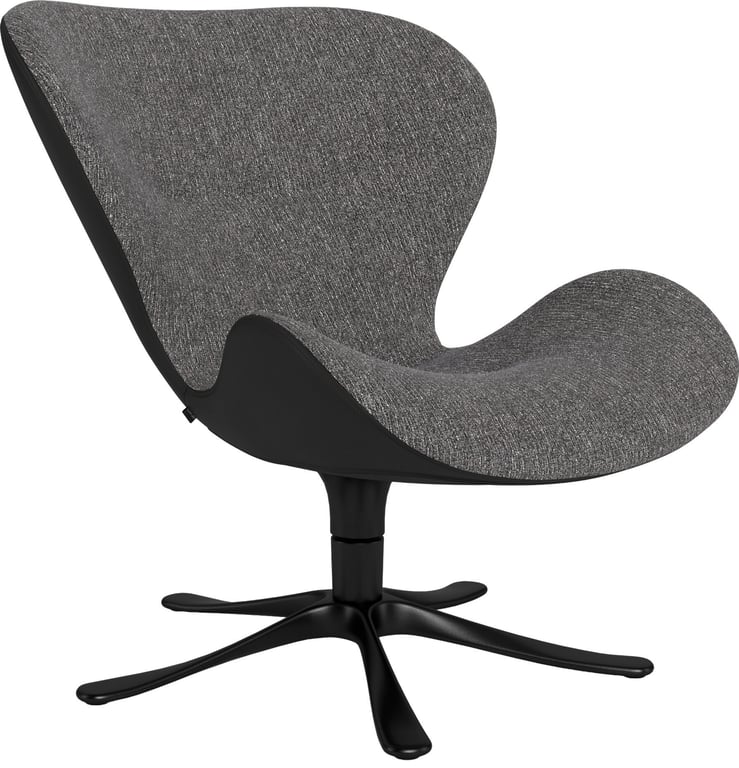 $Bilde av Conform Daisy lenestol (svingfot svart alu, mix Sauvage Nero/Alta Grey)