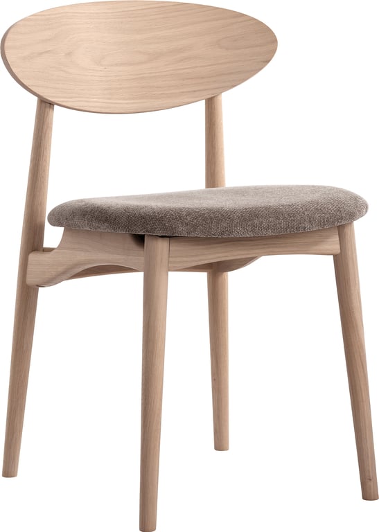 tekstil Impala taupe, heltre eik hvitoljet