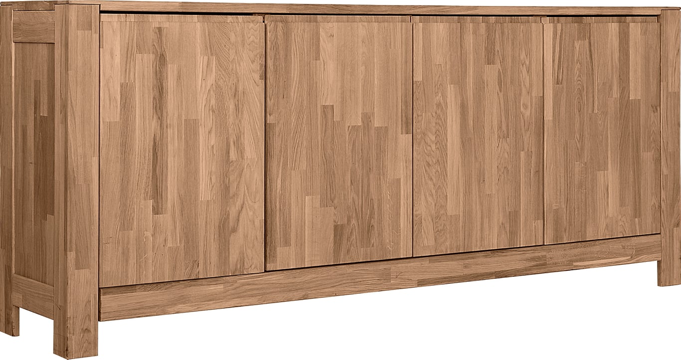 200 x 41, H 85 cm  med 4 dører, mellombrun