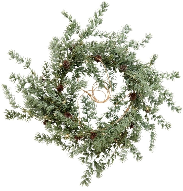 $Bilde av Cedille krans (m/LED, Ø: 60 cm, grønn)