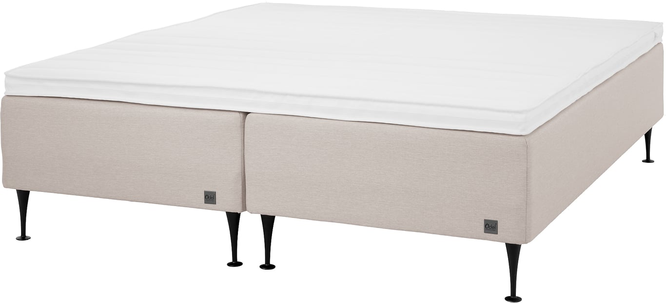 Tekstil Dovre kritt, medium+fast liggekomfort, inkludert Odel 35 overmadrass og sengeben