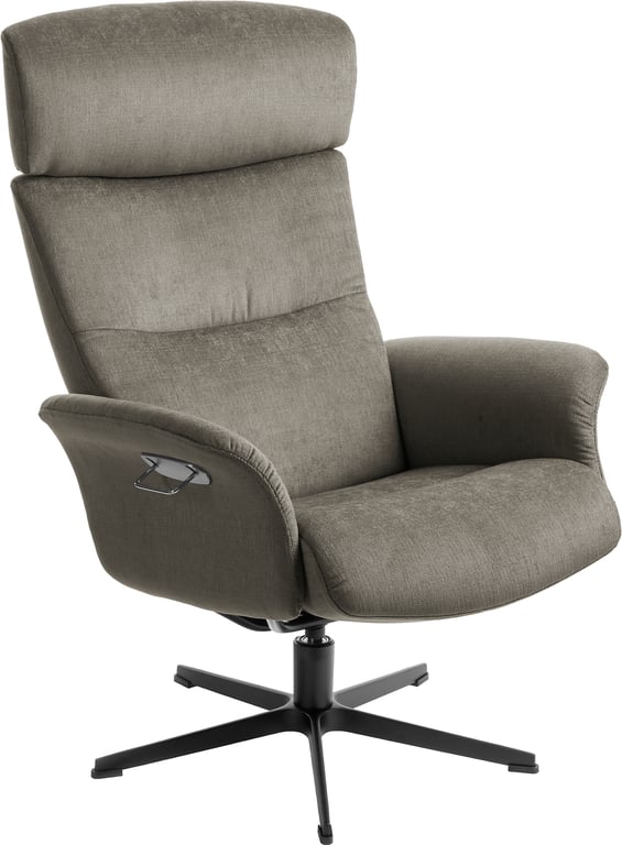 svingfot svart alu std, stoff Evita taupe 1373-24