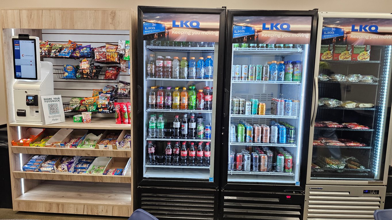 Smart cooler in a modern breakroom