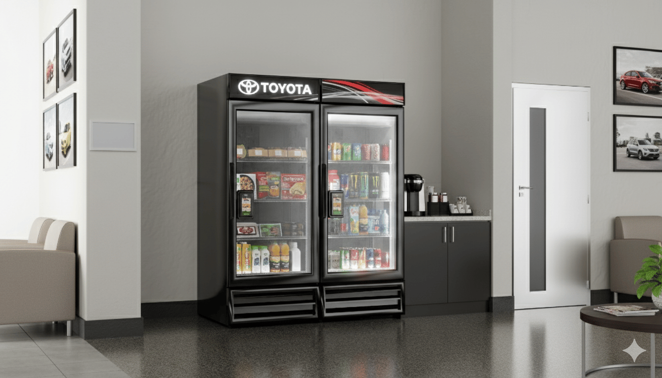 Smart cooler in a modern breakroom