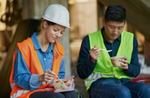 workers on break