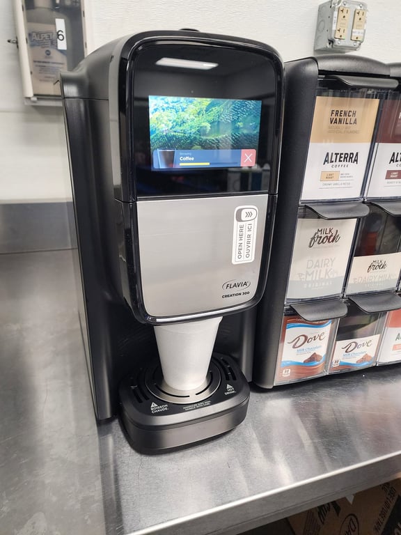 Managed workplace refreshment setup for a distribution facility