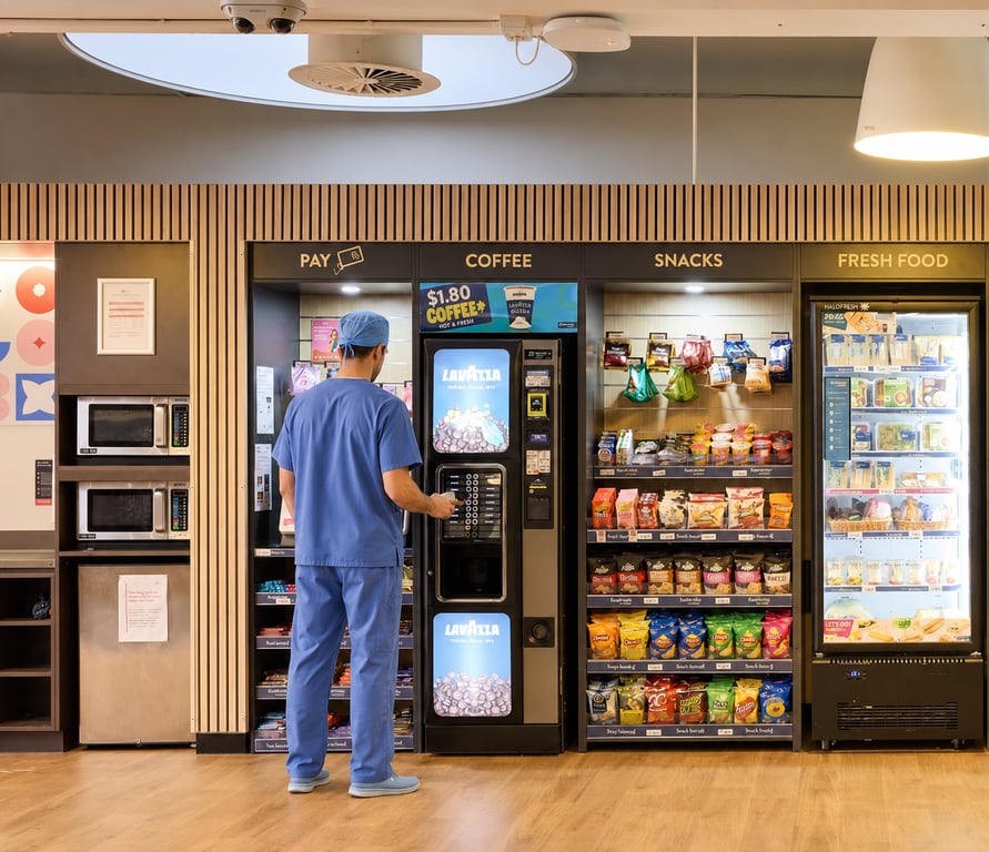 Micro market serving a hospital or medical workplace