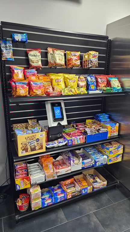 Close up of vending snacks