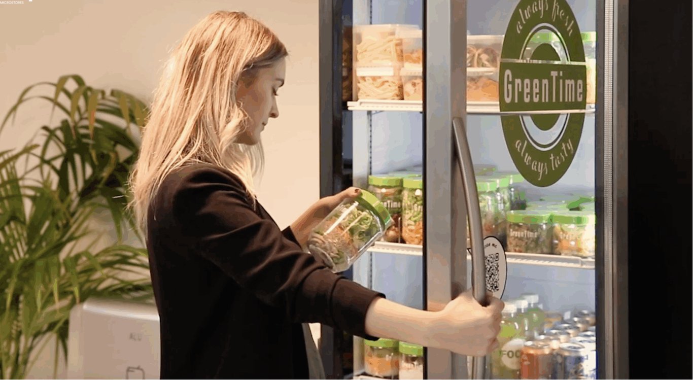 Fresh grab-and-go food arranged inside a secure smart cooler