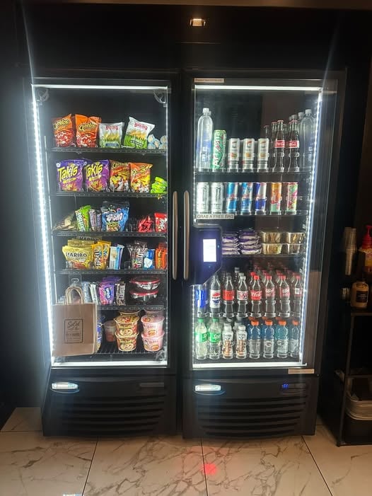 Workplace smart cooler used for refrigerated drinks and fresh food