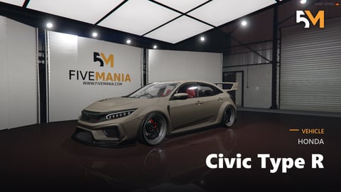 FIVEM Honda Civic Type R | Realistic Sports Car [Badged] Add-On | Widebody Kit | Custom Wheels | Red Interior | Optimized | Fivem Ready | High Quality cover