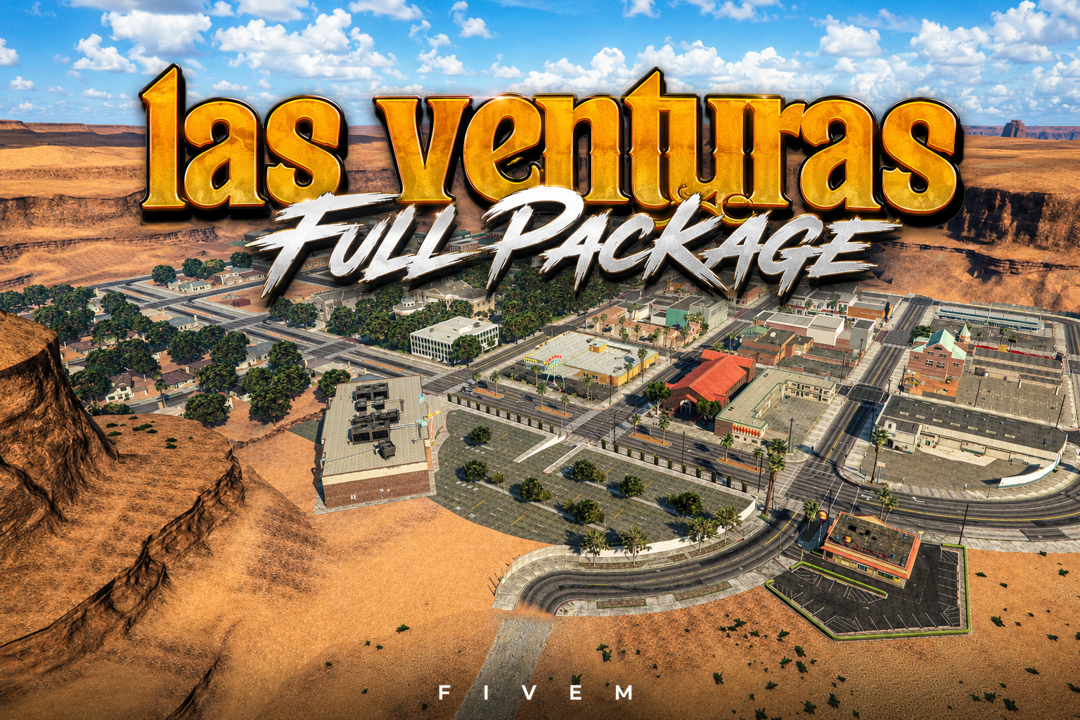 FIVEM Las Venturas Full Package | Massive City & Map Expansion | New Buildings | Interiors | Custom MLOs | Desert Environment | Add-On | Optimized | Fivem Ready | High Quality
