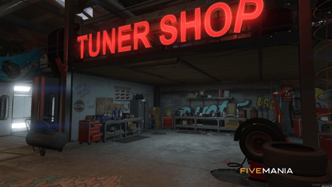 FIVEM Tuner Shop | Custom Mechanic Shop MLO | Interior & Exterior | Bar & Basketball Court | Car Lifts | Add-On | Optimized | Fivem Ready | High Quality — image 6