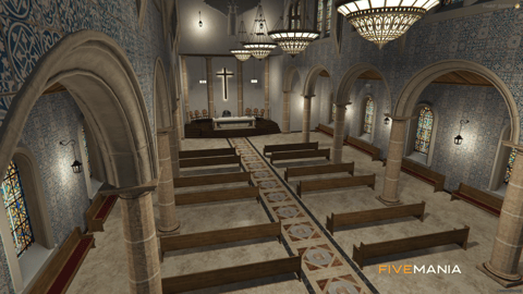 FIVEM Rockford Church | Grand Church MLO | Interior & Exterior | Stained Glass | Add-On | Optimized | Fivem Ready | High Quality — image 6