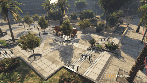 FIVEM Strawberry Legions Square | Enhanced City Square MLO | Custom Props | New Seating Areas | Gas Station | Add-On | Optimized | Fivem Ready | High Quality — image 8