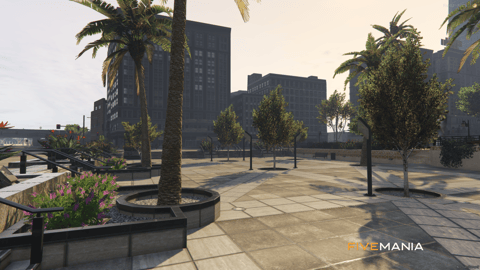 FIVEM Strawberry Legions Square | Enhanced City Square MLO | Custom Props | New Seating Areas | Gas Station | Add-On | Optimized | Fivem Ready | High Quality — image 13