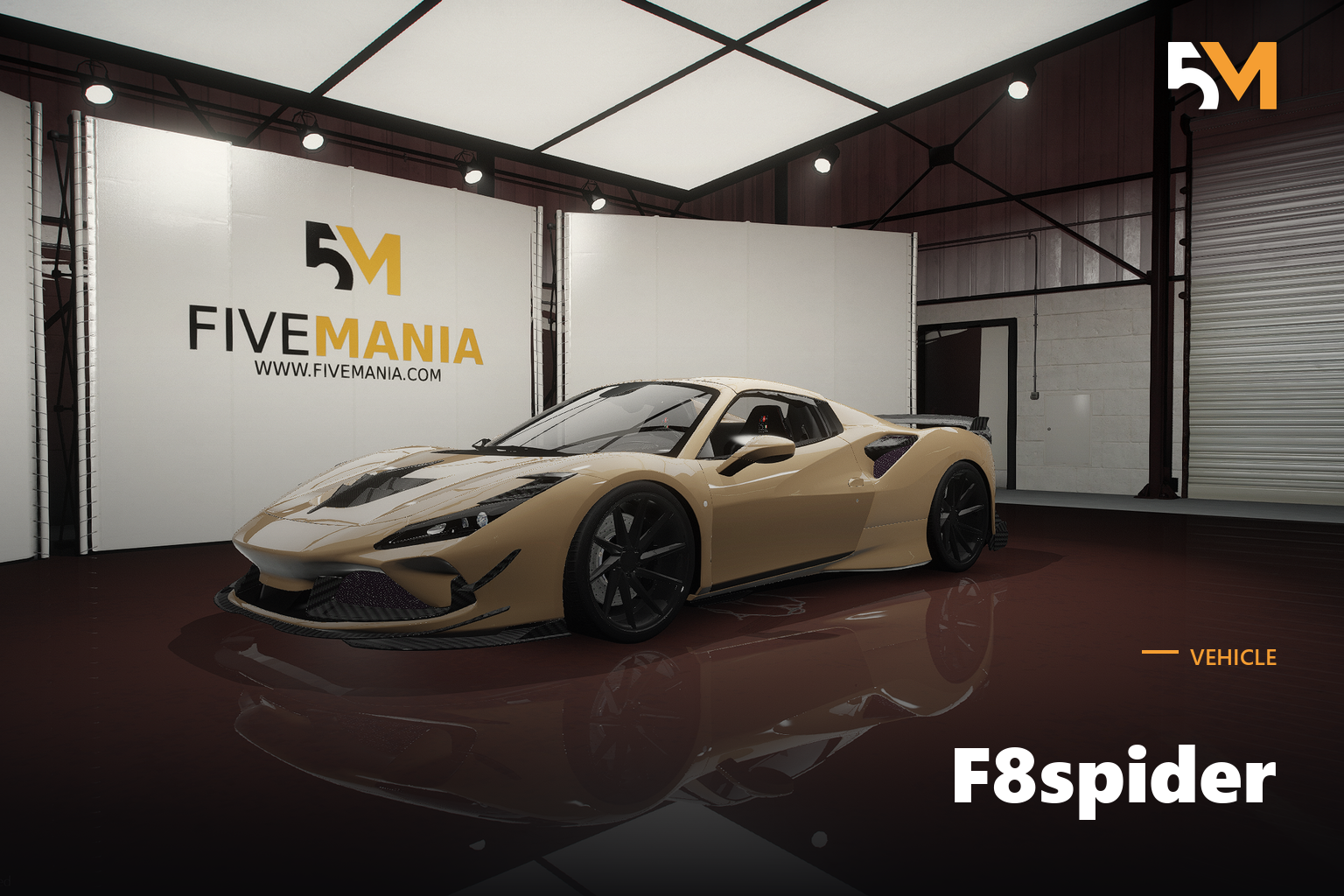 FIVEM F8spider | Realistic Sports Car [Unbadged] Add-On | Interior & Exterior | Custom Body Kit | Optimized | Fivem Ready | High Quality