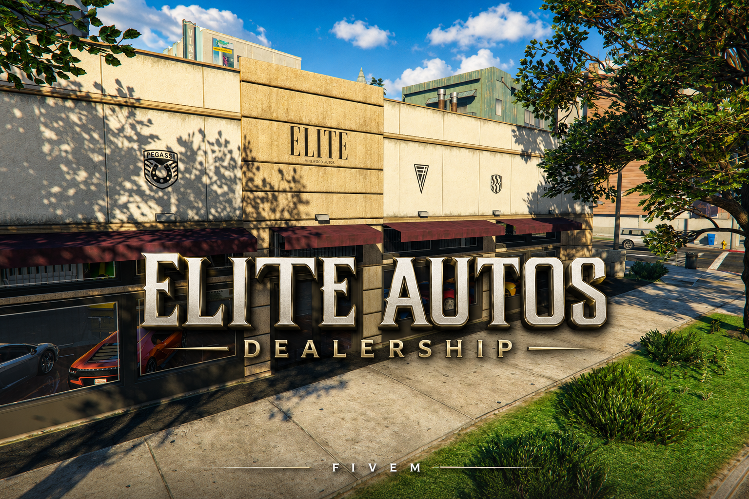 FIVEM Elite Autos Dealership | Luxury Car Showroom MLO | Interior & Exterior | Showroom, Office & Garage | Add-On | Optimized | Fivem Ready | High Quality