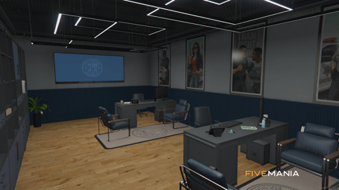 FIVEM Mission Row Pd V4 | Modern Police Station MLO | Interior & Exterior | Multiple Rooms | Control Room | Jail Cells | Add-On | Optimized | Fivem Ready | High Quality — image 14