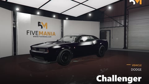 FIVEM Dodge Challenger | Realistic Muscle Car [Unbadged] Add-On | Interior & Exterior | Working Lights | High Performance | Optimized | Fivem Ready | High Quality cover