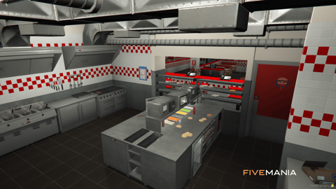 FIVEM Burger Shot Vespucci | Iconic Fast Food Restaurant MLO | Interior & Exterior | Full Kitchen | Dining Area | Staff Rooms | Add-On | Optimized | Fivem Ready | High Quality — image 11