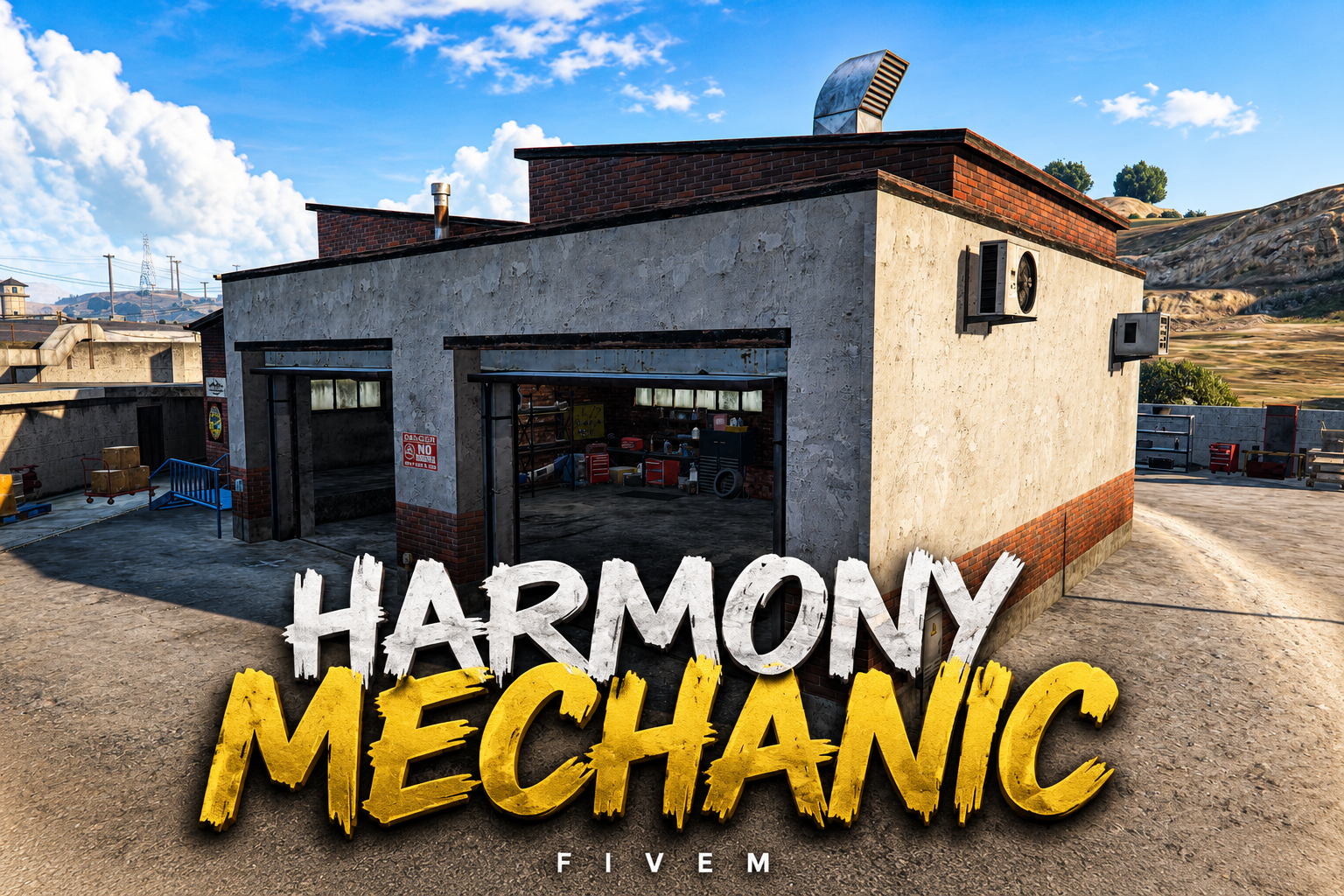 FIVEM Harmony Mechanic | Realistic Mechanic Shop MLO | Interior & Exterior | Detailed Office | Working Garage | Add-On | Optimized | Fivem Ready | High Quality