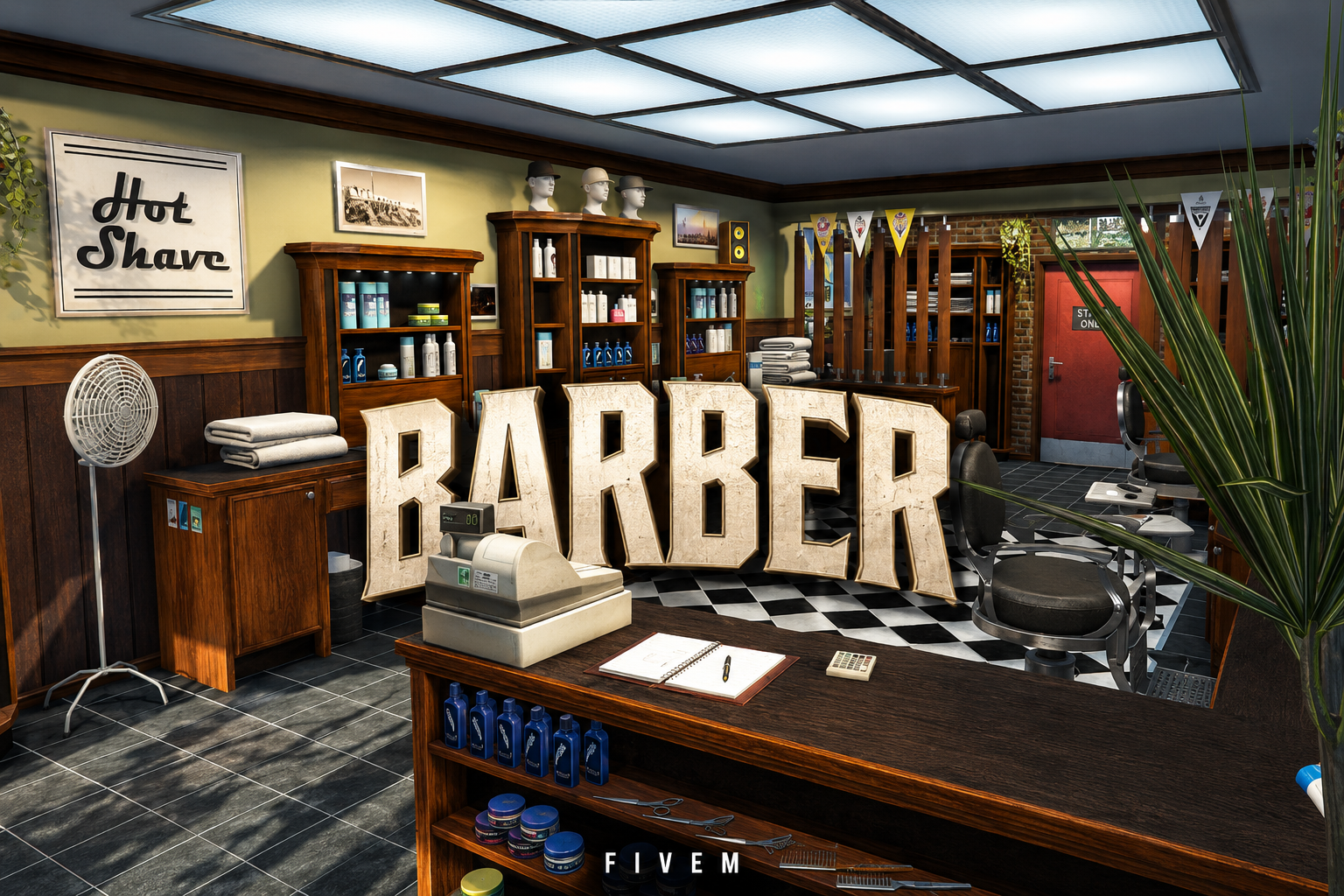 FIVEM Barber | Classic Barber Shop MLO | Interior & Exterior | Custom Props | Optimized | Fivem Ready | High Quality