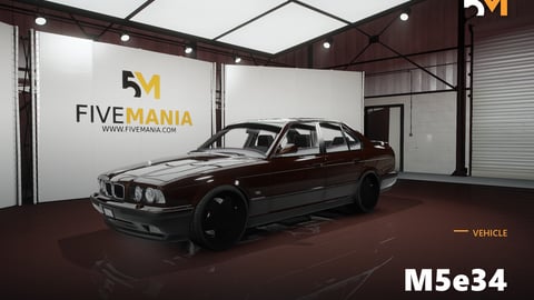 FIVEM M5e34 | Realistic Sports Sedan [Badged] Add-On | Optimized | Fivem Ready | High Quality cover