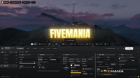 FIVEM Vinewood Sign Studio editor | Interactive Sign Customization Tool | Live Editing | Text & Image Layers | Lighting & Glow | 3D Letters | Add-On | Optimized | Fivem Ready | High Quality, image 16