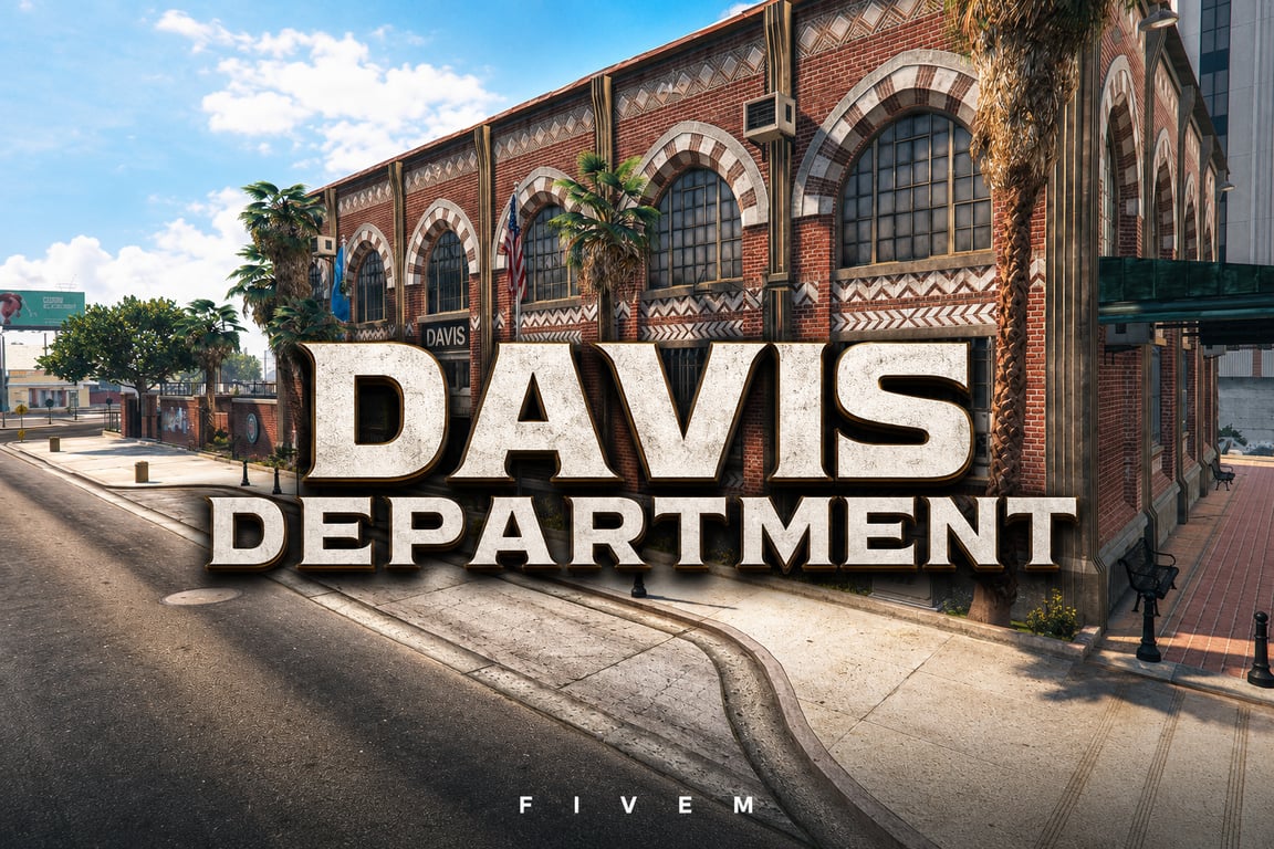 FIVEM Davis Department | Lore-Friendly Police Department MLO | Interior & Exterior | Offices & Jail Cells | Optimized | Add-On | Fivem Ready | High Quality