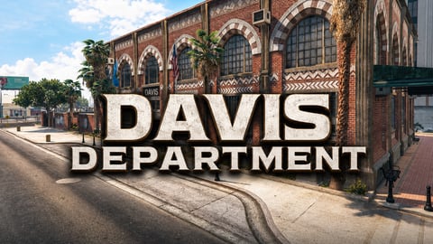 FIVEM Davis Department | Lore-Friendly Police Department MLO | Interior & Exterior | Offices & Jail Cells | Optimized | Add-On | Fivem Ready | High Quality cover