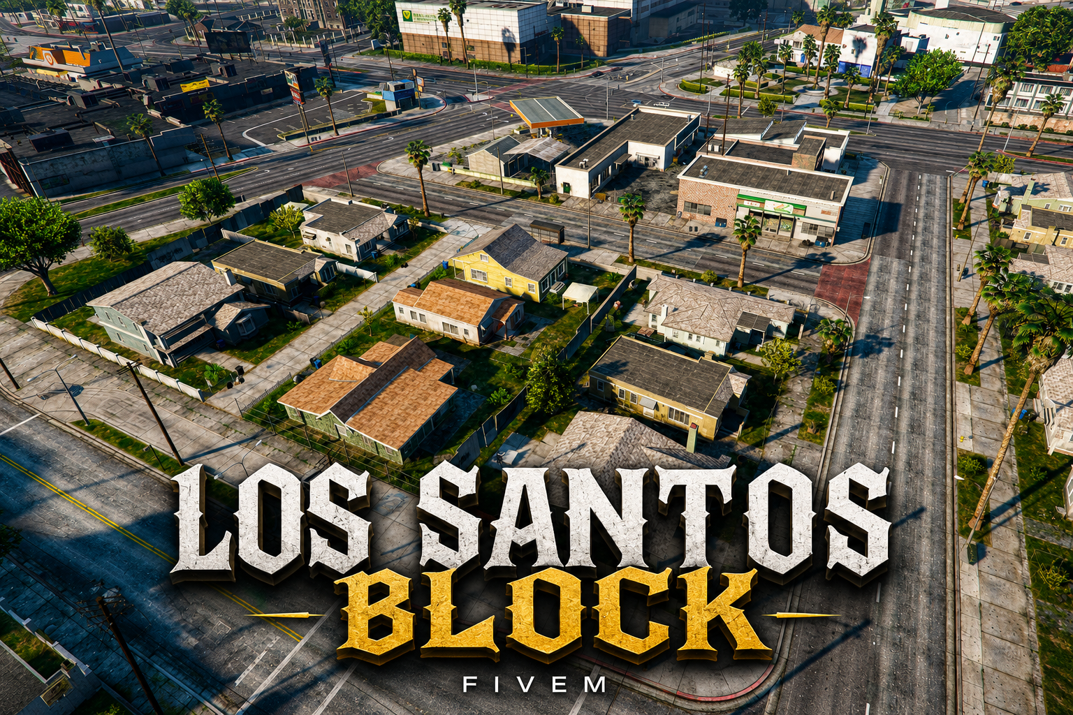 FIVEM Los Santos Block | Comprehensive Map Edit | Residential Homes | Gas Station | Custom Interior | Add-On | Optimized | Fivem Ready | High Quality