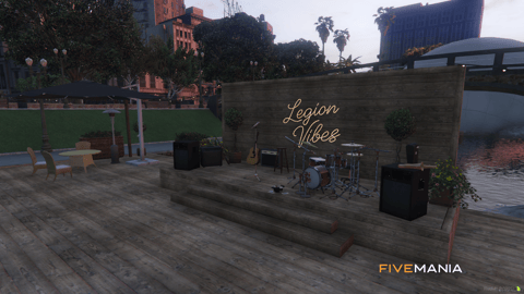 FIVEM Legion Square V4 | Revitalized Public Space MLO | Amphitheater | Seating Areas | Food Stalls | Water Features | Add-On | Optimized | Fivem Ready | High Quality — image 10