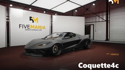 FIVEM Coquette4c | Realistic Sports Car Add-On | Interior & Exterior | Working Lights | Custom Wheels | Optimized | Fivem Ready | High Quality cover