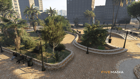 FIVEM Strawberry Legions Square | Enhanced City Square MLO | Custom Props | New Seating Areas | Gas Station | Add-On | Optimized | Fivem Ready | High Quality — image 11