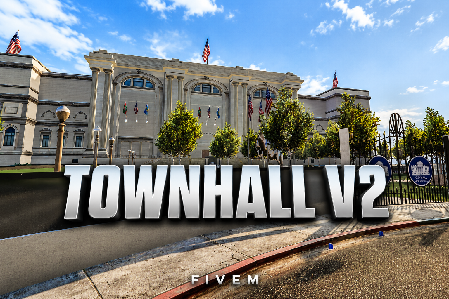 FIVEM Townhall V2 | Grand Government Building MLO | Interior & Exterior | Courtroom & Offices | Add-On | Optimized | Fivem Ready | High Quality